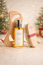 Mar’le Doğal At Kılı Fırçası + Selülit Karşıtı Masaj Yağı 200 ML + Ahşap Masaj Aleti 3’lü Selülit Bakım Seti
