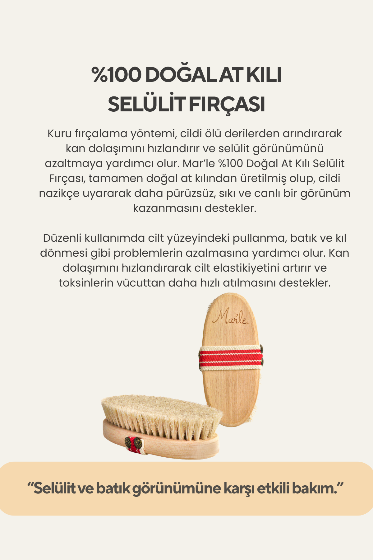 Mar'le %100 Doğal At Kılı Selülit Fırçası