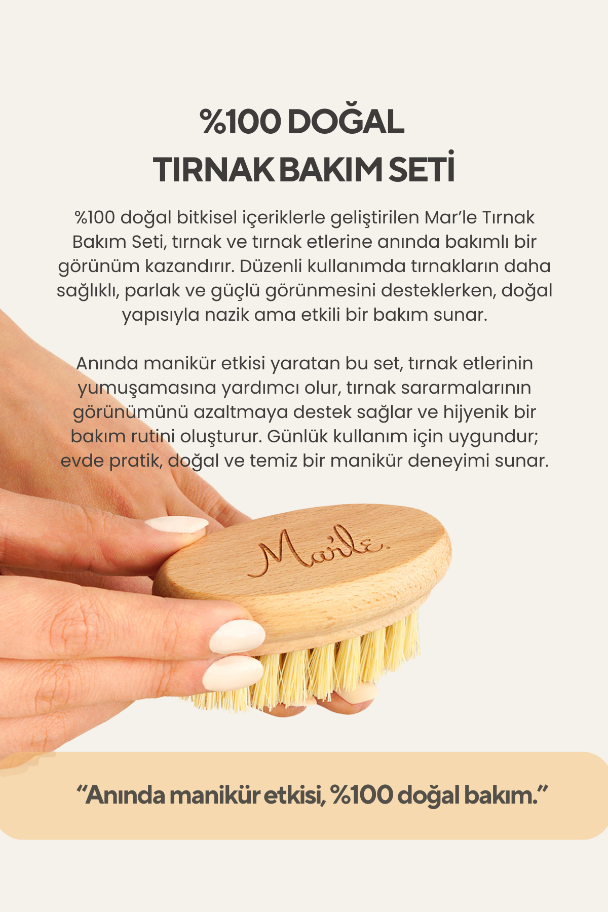 Mar’le %100 Doğal Besleyici & Güçlendirici Tırnak ve Tırnak Eti Bakım Yağı & Tırnak Bakım Fırçası