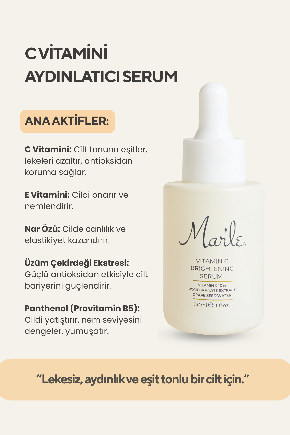 Mar'le C Vitamini Aydınlatıcı Serum