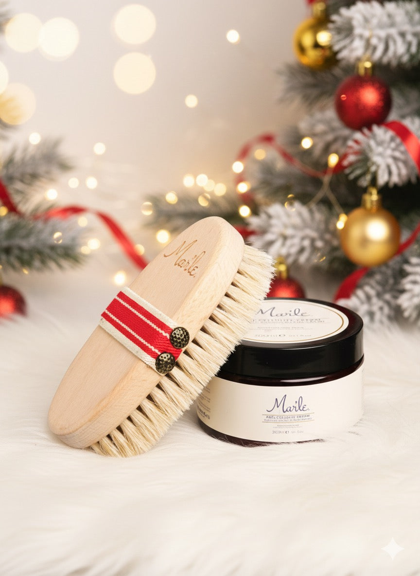 Mar'le Selülit Karşıtı Bakım Kremi 300 ml + Doğal At Kılı Selülit Fırçası